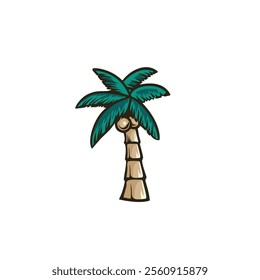 Palm tree icon abstract vector coconut tree illustration isolated graphic