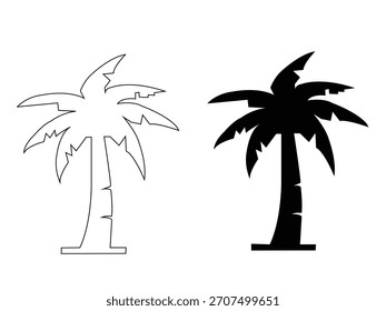 Diseño de arte de icono de palmera 