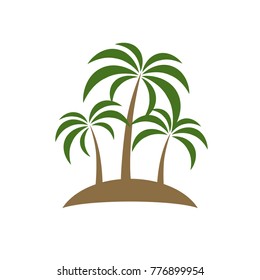 Palm tree icon, beach tree symbol