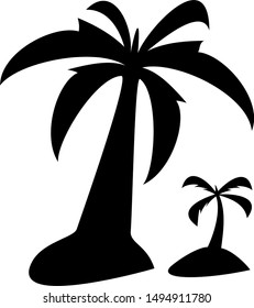palm tree icon with black