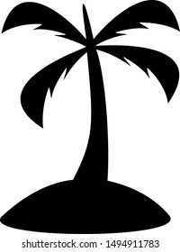 palm tree icon with black