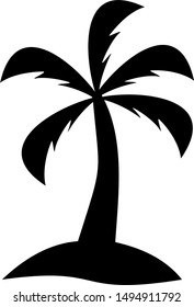 palm tree icon with black