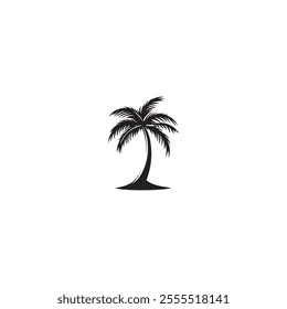 palm tree icon . Black palm tree icon on white background. vector illustration