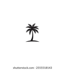 palm tree icon . Black palm tree icon on white background. vector illustration