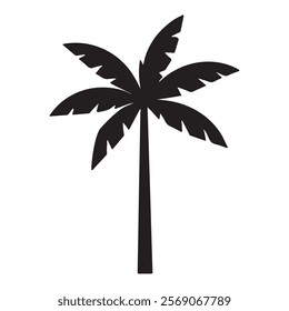 Palm tree icon black silhouette vector design