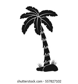 Palm tree icon in black style isolated on white background. Brazil country symbol stock vector illustration.