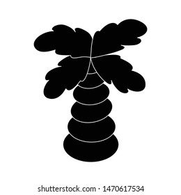palm tree icon -  black vector icon