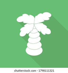 Palm Tree Icon -  Black Vector Icon  With Shadow 