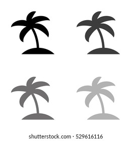 palm tree icon -  black vector icon