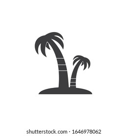 Icono de árbol de palma Gráfico vectorial blanco y negro