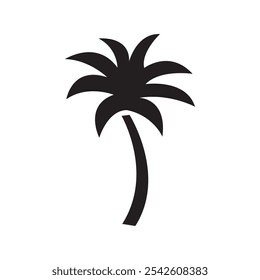 Palm tree icon black and white vector sign