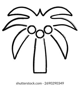 Palmensymbol, Pinselstriche, Vektorgrafik auf weißem Hintergrund.
