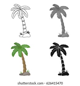 Palm tree icon in cartoon style isolated on white background. Brazil country symbol stock vector illustration.