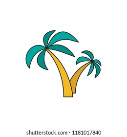 Palm tree icon. Cartoon palm tree vector icon for web design isolated on white background