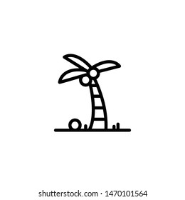 Palm tree icon. Coconut tree flat vector icon for vacation apps and websites. travel and tourism Illustration style. Tropical symbol