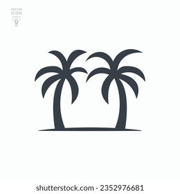 Palm tree icon. Coconut tree. Summer concept. Isolated vector illustration logo.