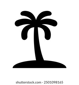 Icono de la palmera. Silueta de cocoteros. Ilustración vectorial