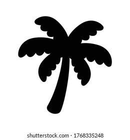 palm tree icon coconut tree vector logo symbol plant sign tropical summer beach character cartoon illustration doodle design