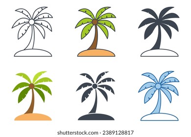 Palm Tree icon collection with different styles. Palm Tree icon symbol vector illustration isolated on white background
