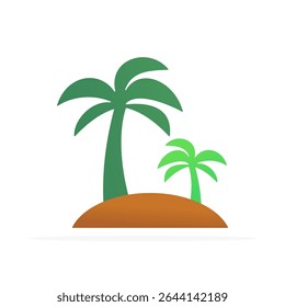 palm tree icon, colored flat vector. modern and minimalist design