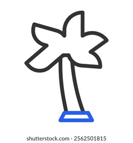 Palm tree icon. Concept of summer, vacation, and tropical travel.