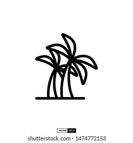 Palm tree icon, design inspiration vector template for interface and any purpose