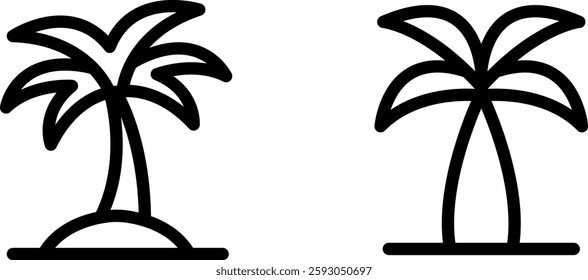 palm tree icon design symbol set