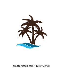 Palm tree icon design template vector isolated illustration