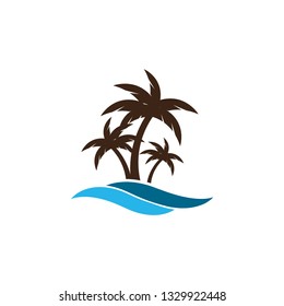 Palm tree icon design template vector isolated illustration