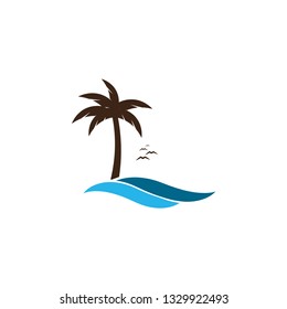 Palm tree icon design template vector isolated illustration