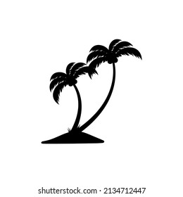 Plantilla de diseño de icono de árbol de palma vector ilustración aislada