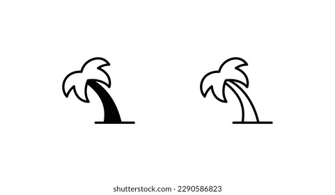 Diseño de iconos de árbol de palma con ilustración de fondo blanco