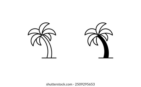 Palm Tree icon design with white background stock illustration