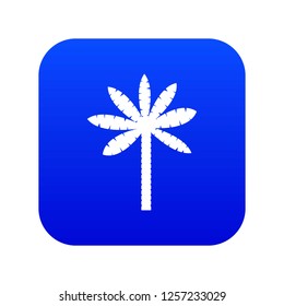 Palm tree icon digital blue for any design isolated on white vector illustration