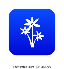 Palm tree icon digital blue for any design isolated on white vector illustration