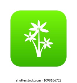 Palm tree icon digital green for any design isolated on white vector illustration