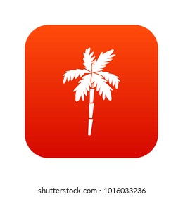 Palm tree icon digital red for any design isolated on white vector illustration