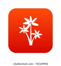 Palm tree icon digital red for any design isolated on white vector illustration