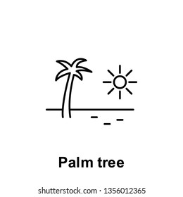 Palm tree icon. Element of summer holiday icon. Thin line icon for website design and development, app development. Premium icon