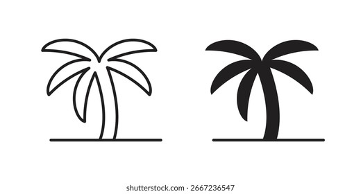 Elementos de ícone da Palm Tree. Ícones de gráficos de doodle.
