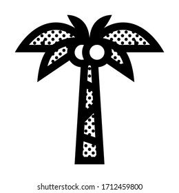 Palmenbaum. Symbol gefüllt mit Punkten.