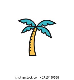 palm tree icon filled outline vector illustration. isolated on white background