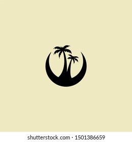 Palm tree icon flat design for multiple business