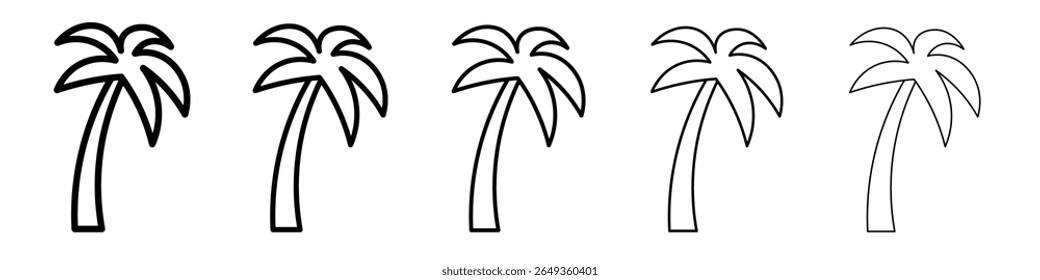 Icono de palmera Diseño plano sobre fondo aislado