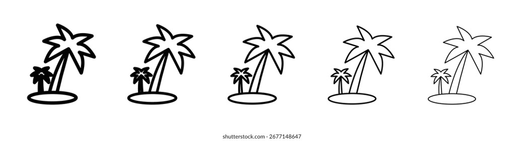 Palme Symbol flache Illustration Set Logo