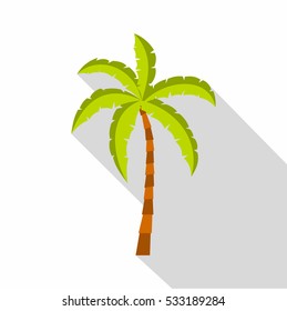 Palm Tree Icon. Flat Illustration Of Palm Tree Vector Icon For Web