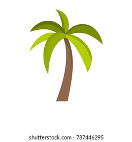 Palm Tree Icon. Flat Illustration Of Palm Tree Vector Icon Isolated On White Background