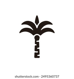 Palm tree icon. Flat silhouette version.