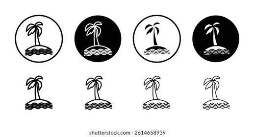 Palm tree icon flat and simple set design