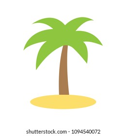Palm tree icon in flat style isolated on white background vector illustration